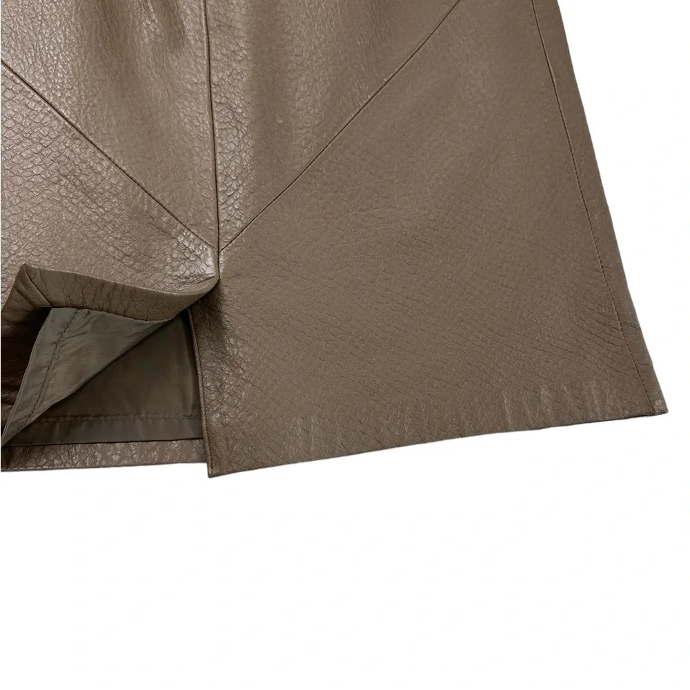 Vintage Wilsons Leather Women's A Line Genuine Leather Skirt Tan Size 10/Medium - Picture 3 of 9